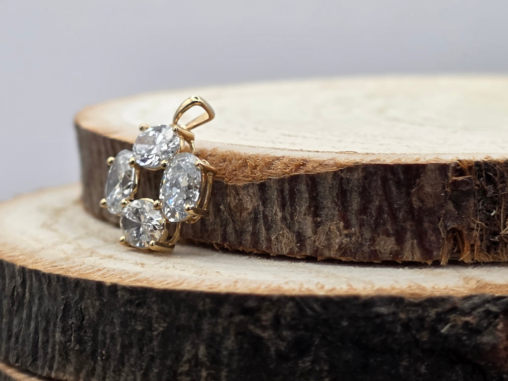 Hanger 14 karaat geel goud - 2.38ct Diamanten (4 diamanten, labgrown)