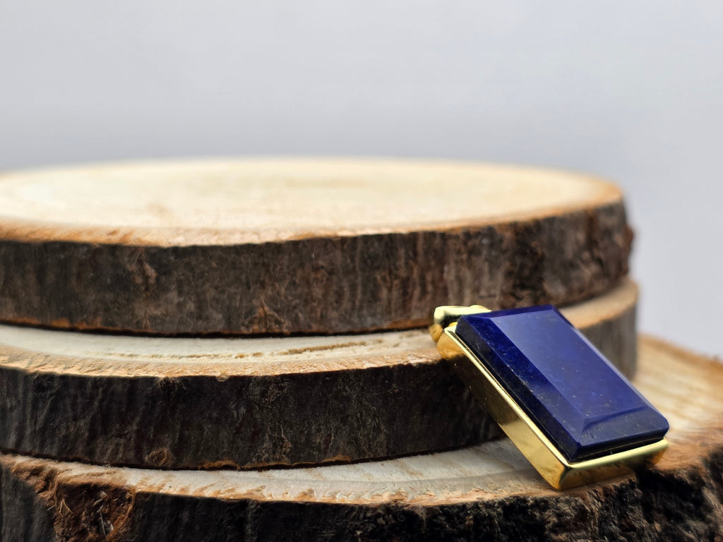 Grote hanger: Lapis Lazuli 5,34gr. inclusief collier .925 Zilver - verguld 18Kt.