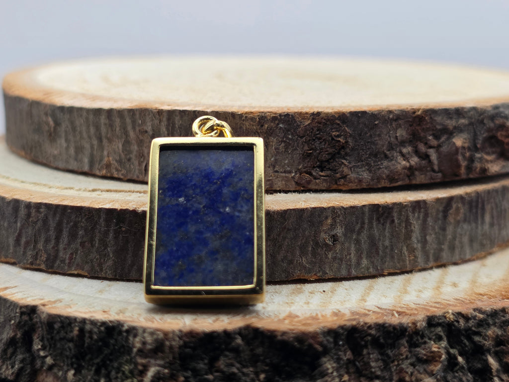 Grote hanger: Lapis Lazuli 5,34gr. inclusief collier .925 Zilver - verguld 18Kt.