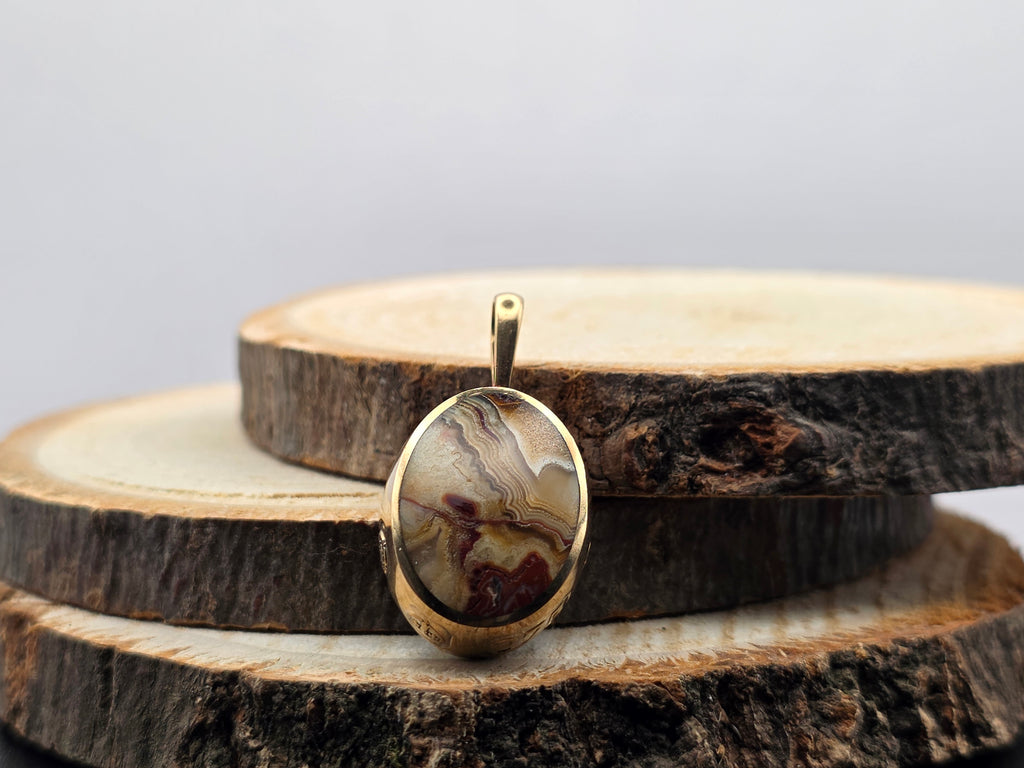 Hanger 9 Karaat - dubbelzijdig Onyx en Kantagaat
