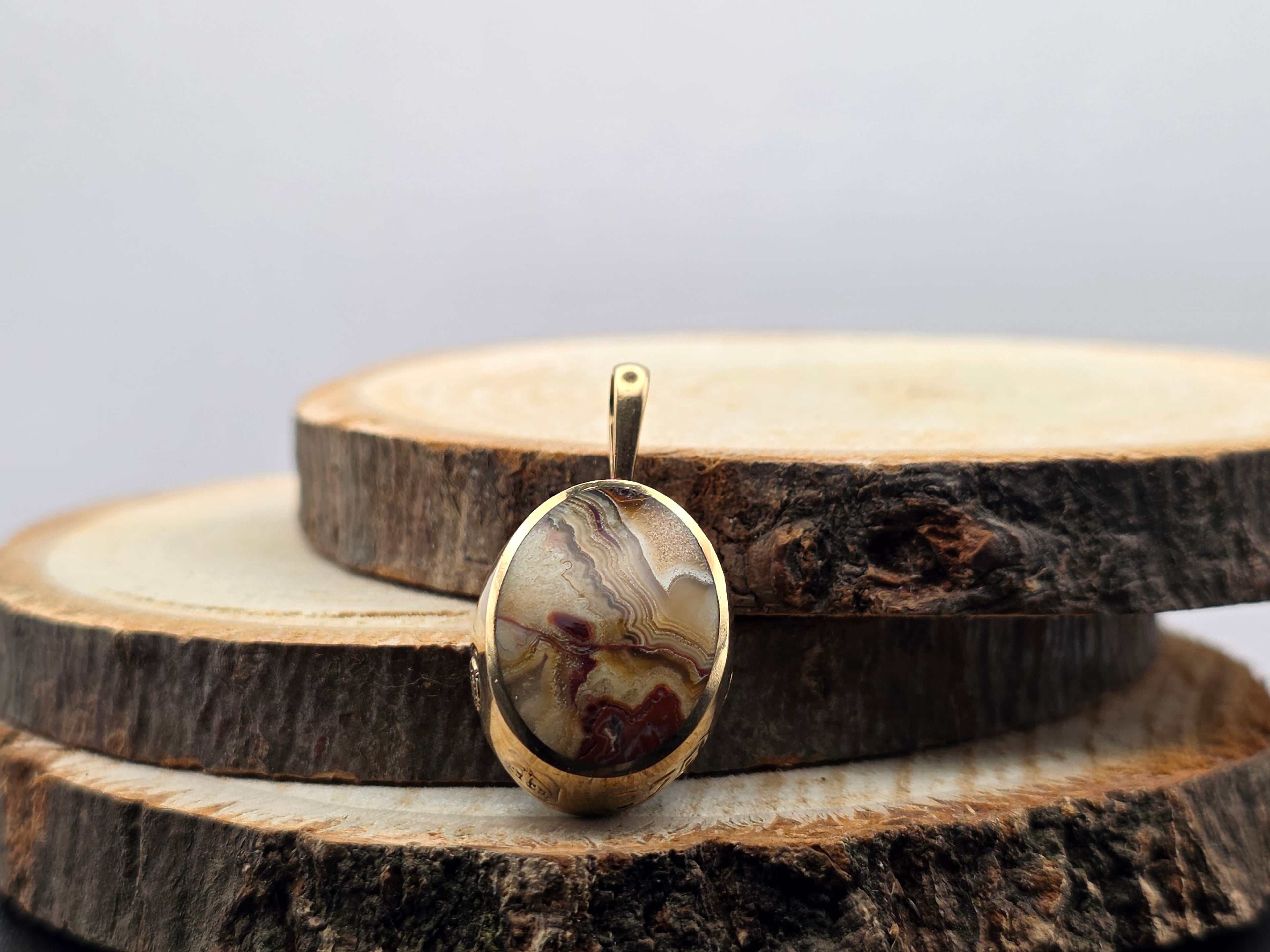 Hanger 9 Karaat - dubbelzijdig Onyx en Kantagaat