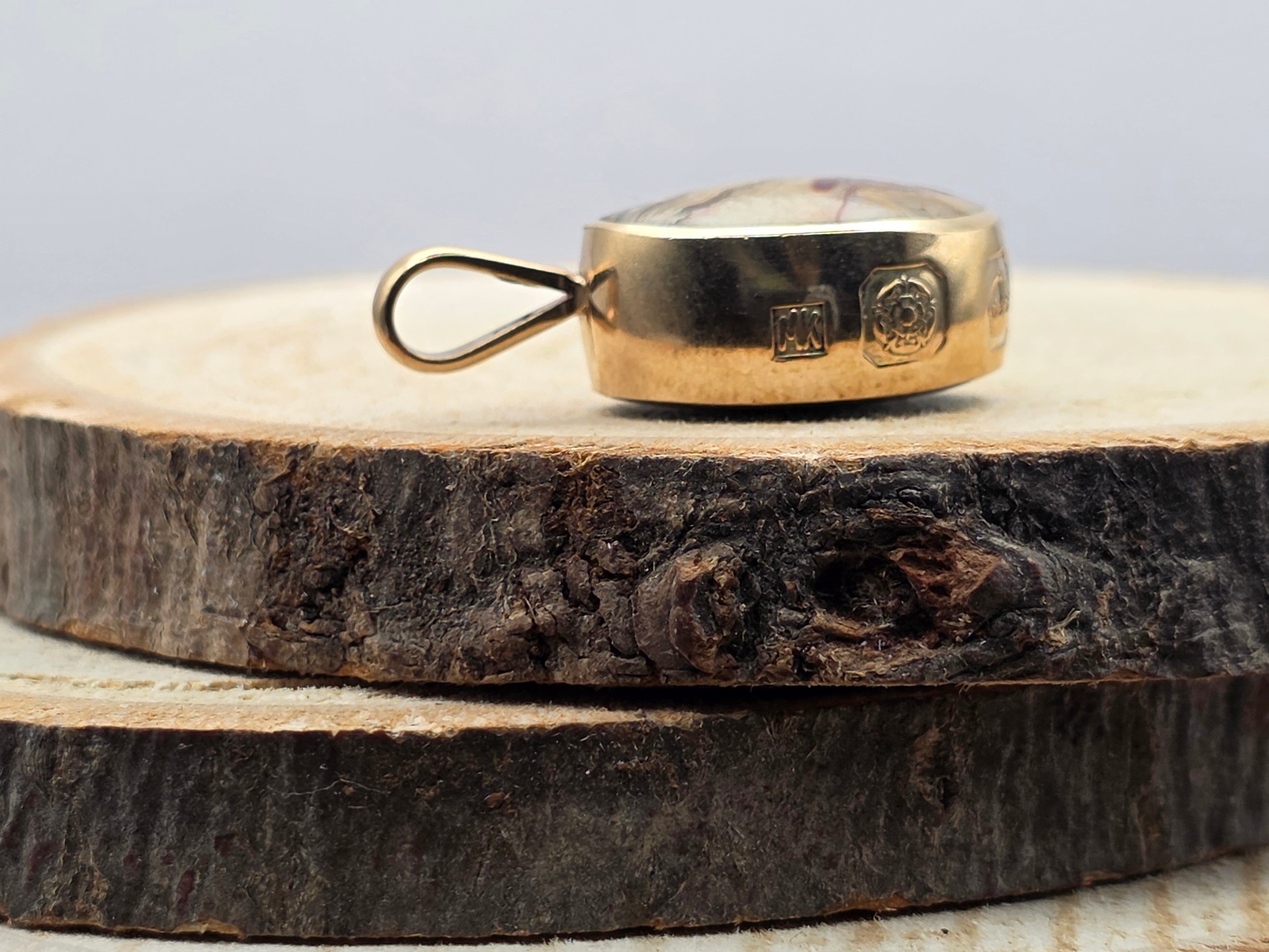 Hanger 9 Karaat - dubbelzijdig Onyx en Kantagaat