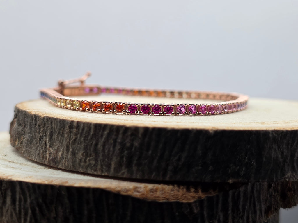 Zilver - verguld - Tennisarmband