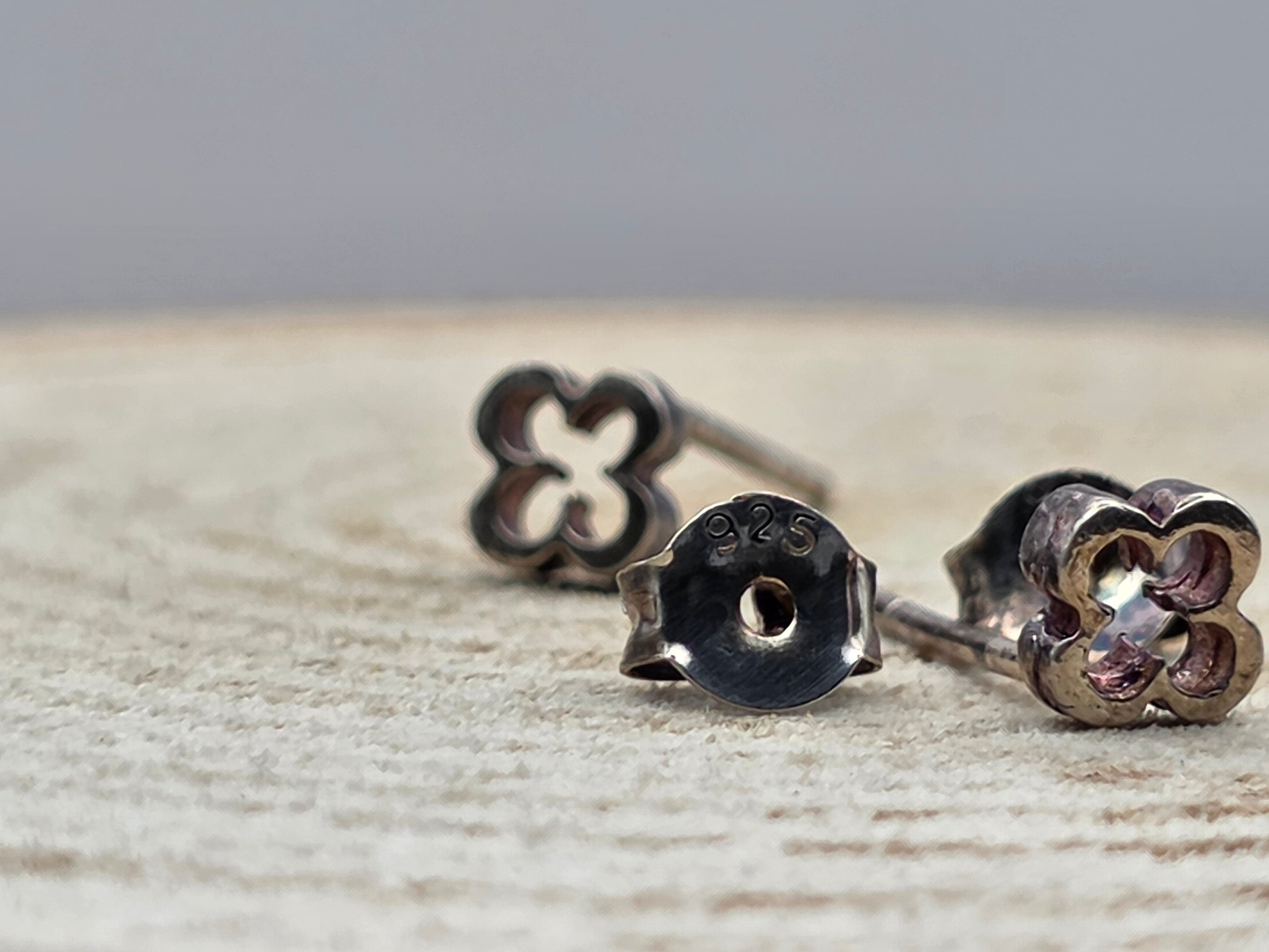 .925 Zilver "Klaver" oorstekers