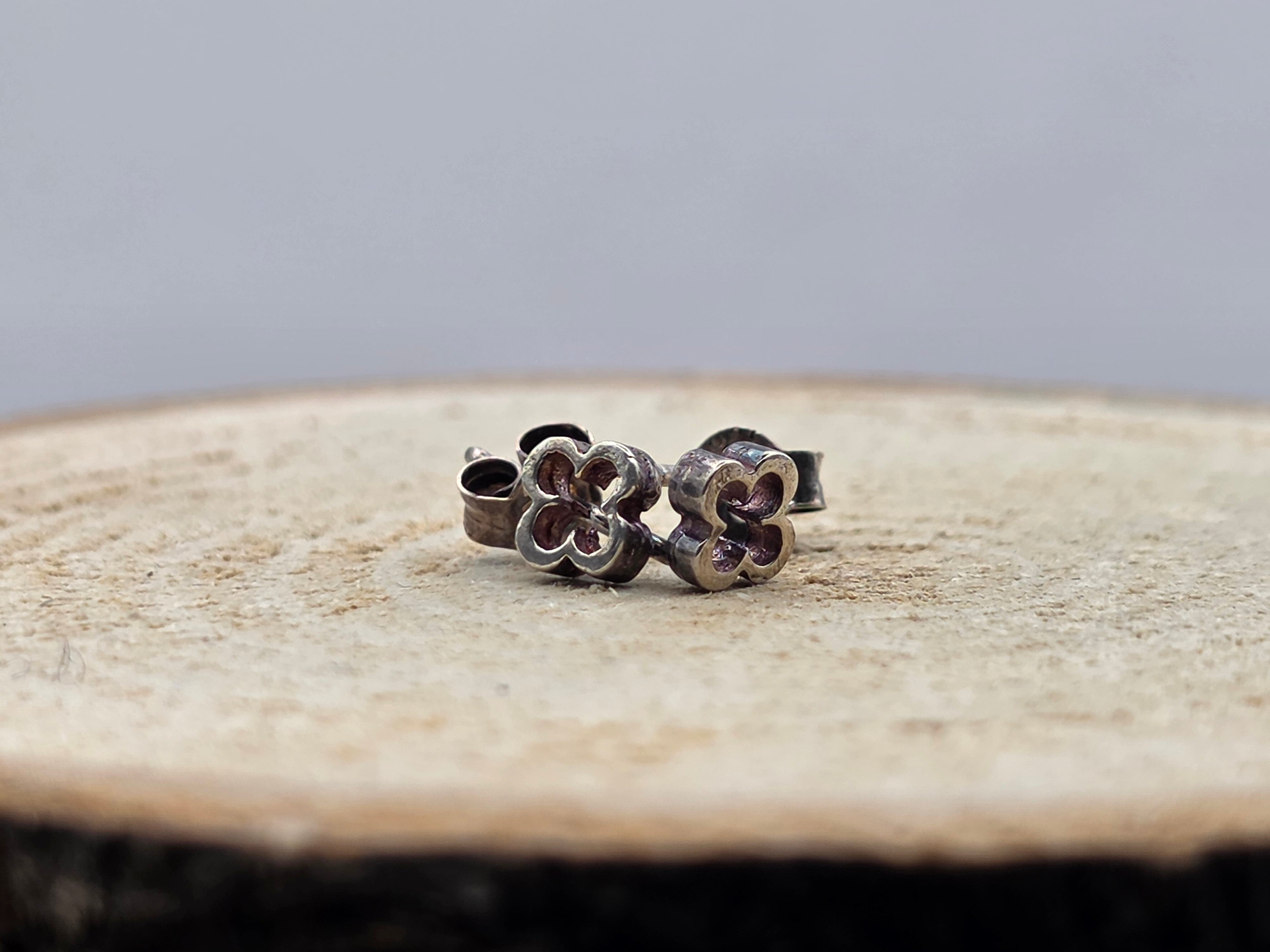.925 Zilver "Klaver" oorstekers