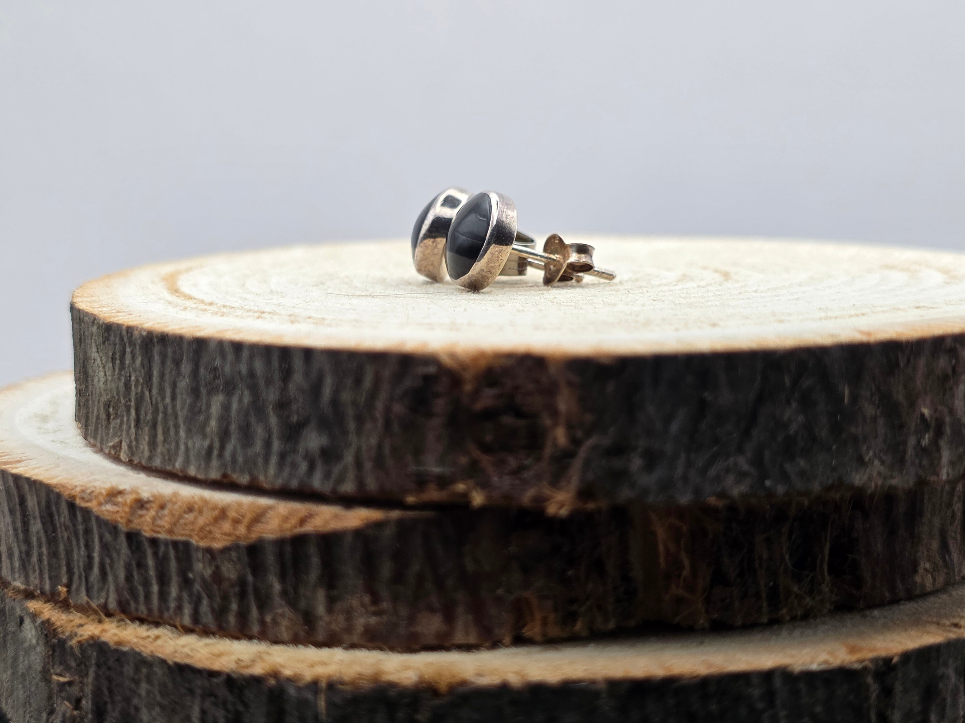 Oorstekers .925 zilver - Onyx